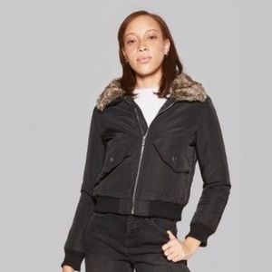 Wild Fable black jacket fur collar